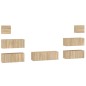 vidaXL Set de muebles para TV 7 pzas madera contrachapada roble Sonoma