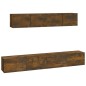 vidaXL Set de muebles de TV 4 pzas madera contrachapada roble ahumado vidaXL Set de muebles de TV 4 pzas madera contrachapada roble ahumado