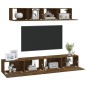 vidaXL Set de muebles de TV 4 pzas madera contrachapada roble ahumado vidaXL Set de muebles de TV 4 pzas madera contrachapada roble ahumado
