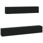 vidaXL Set de muebles para TV 4 piezas madera contrachapada negro