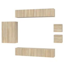 vidaXL Set de muebles para TV 8 pzas madera contrachapada roble Sonoma