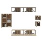 vidaXL Set de muebles para TV 8 pzas madera contrachapada roble Sonoma vidaXL Set de muebles para TV 8 pzas madera contrachapada roble Sonoma