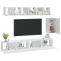 vidaXL Set de muebles para TV 6 piezas madera contrachapada blanco vidaXL Set de muebles para TV 6 piezas madera contrachapada blanco