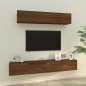 vidaXL Set de muebles para TV 4 pzas madera contrachapada marrón roble