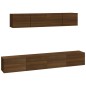 vidaXL Set de muebles para TV 4 pzas madera contrachapada marrón roble