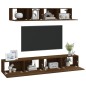 vidaXL Set de muebles para TV 4 pzas madera contrachapada marrón roble