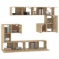vidaXL Mueble de pared para TV madera contrachapada color roble sonoma