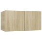 vidaXL Mueble de pared para TV madera contrachapada color roble sonoma
