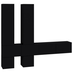 vidaXL Mueble de pared para TV madera contrachapada negro