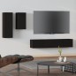 vidaXL Set de muebles para TV 4 piezas madera contrachapada negro vidaXL Set de muebles para TV 4 piezas madera contrachapada negro