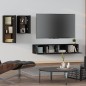 vidaXL Set de muebles para TV 4 piezas madera contrachapada negro vidaXL Set de muebles para TV 4 piezas madera contrachapada negro