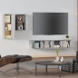 vidaXL Set de muebles para TV 4 pzas madera contrachapada gris Sonoma vidaXL Set de muebles para TV 4 pzas madera contrachapada gris Sonoma