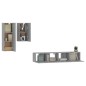 vidaXL Set de muebles para TV 4 pzas madera contrachapada gris Sonoma vidaXL Set de muebles para TV 4 pzas madera contrachapada gris Sonoma