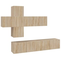 vidaXL Set de muebles para TV 7 pzas madera contrachapada roble Sonoma