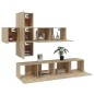 vidaXL Set de muebles para TV 7 pzas madera contrachapada roble Sonoma