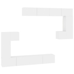 vidaXL Mueble de pared para TV madera contrachapada blanco