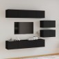 vidaXL Set de muebles para TV 6 piezas madera contrachapada negro vidaXL Set de muebles para TV 6 piezas madera contrachapada negro