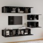 vidaXL Set de muebles para TV 6 piezas madera contrachapada negro vidaXL Set de muebles para TV 6 piezas madera contrachapada negro
