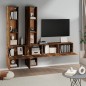 vidaXL Mueble de pared para TV madera contrachapada roble ahumado