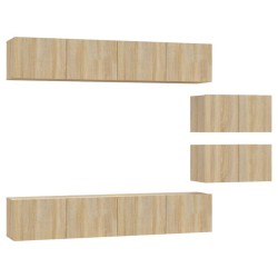 vidaXL Set de muebles para TV 6 pzas madera contrachapada roble sonoma
