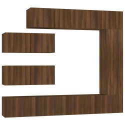vidaXL Set de muebles para TV 7 pzas madera contrachapada roble marrón