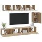 vidaXL Set de muebles para TV 6 pzas madera contrachapada roble sonoma vidaXL Set de muebles para TV 6 pzas madera contrachapada roble sonoma