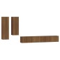 vidaXL Set de muebles para TV 4 pzas madera contrachapada marrón roble