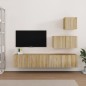 vidaXL Set de muebles para TV 4 pzas madera contrachapada roble Sonoma