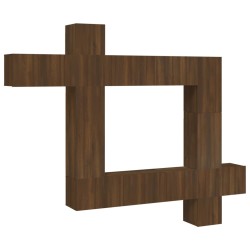 vidaXL Set de muebles para TV 9 pzas madera contrachapada roble marrón