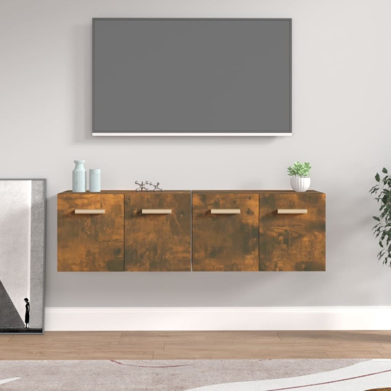 vidaXL Armarios pared 2 uds contrachapada roble ahumado 60x36,5x35cm vidaXL Armarios pared 2 uds contrachapada roble ahumado 60x36,5x35cm