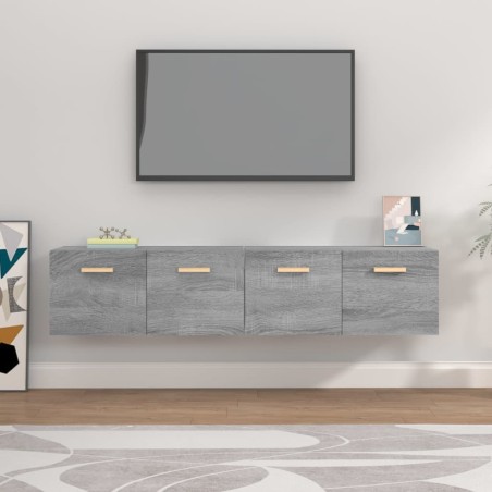 vidaXL Armarios de pared 2 uds contrachapada gris sonoma 80x35x36,5 cm