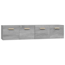 vidaXL Armarios de pared 2 uds contrachapada gris sonoma 80x35x36,5 cm