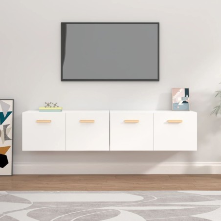 vidaXL Armario de pared 2 uds madera contrachapada blanco 80x35x36,5cm