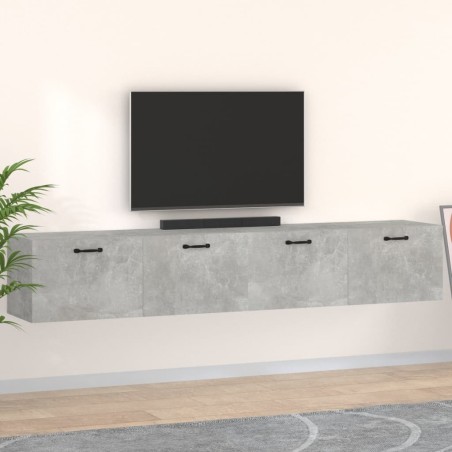 vidaXL Armarios pared 2 uds contrachapada gris hormigón 100x36,5x35 cm