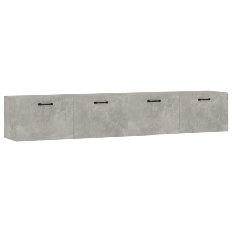 vidaXL Armarios pared 2 uds contrachapada gris hormigón 100x36,5x35 cm