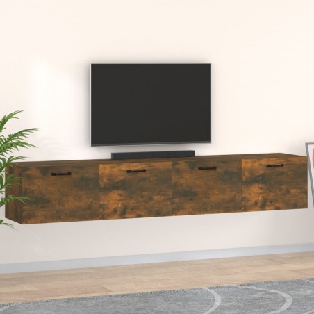 vidaXL Armarios pared 2 uds contrachapada roble ahumado 100x36,5x35 cm