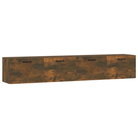 vidaXL Armarios pared 2 uds contrachapada roble ahumado 100x36,5x35 cm