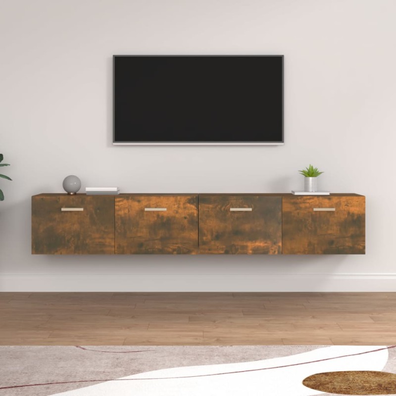 vidaXL Armarios pared 2 uds contrachapada roble ahumado 100x36,5x35 cm vidaXL Armarios pared 2 uds contrachapada roble ahumado 100x36,5x35 cm