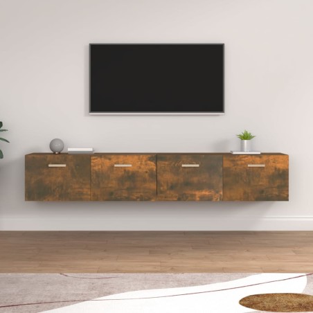 vidaXL Armarios pared 2 uds contrachapada roble ahumado 100x36,5x35 cm
