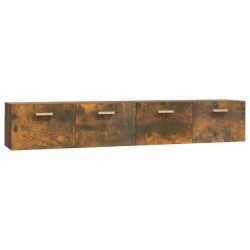 vidaXL Armarios pared 2 uds contrachapada roble ahumado 100x36,5x35 cm