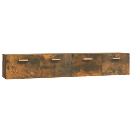 vidaXL Armarios pared 2 uds contrachapada roble ahumado 100x36,5x35 cm
