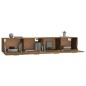 vidaXL Armarios pared 2 uds contrachapada roble ahumado 100x36,5x35 cm vidaXL Armarios pared 2 uds contrachapada roble ahumado 100x36,5x35 cm