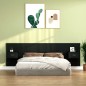 vidaXL Cabecero de cama con mesitas madera contrachapada negro vidaXL Cabecero de cama con mesitas madera contrachapada negro