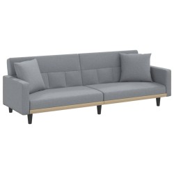 vidaXL Sofá cama con cojines tela gris claro
