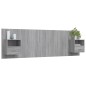 vidaXL Cabecero de cama y mesitas madera contrachapada gris Sonoma vidaXL Cabecero de cama y mesitas madera contrachapada gris Sonoma