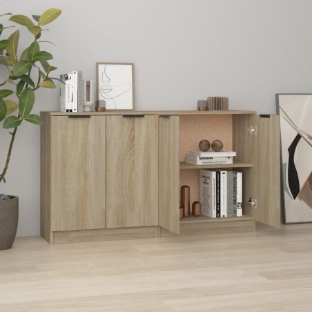 vidaXL Aparadores 2 uds madera contrachapada roble Sonoma 60x30x70 cm