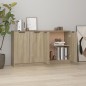 vidaXL Aparadores 2 uds madera contrachapada roble Sonoma 60x30x70 cm vidaXL Aparadores 2 uds madera contrachapada roble Sonoma 60x30x70 cm