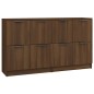 vidaXL Aparadores 2 uds madera contrachapada roble marrón 60x30x70 cm vidaXL Aparadores 2 uds madera contrachapada roble marrón 60x30x70 cm