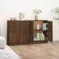 vidaXL Aparadores 2 uds madera contrachapada roble marrón 60x30x70 cm vidaXL Aparadores 2 uds madera contrachapada roble marrón 60x30x70 cm