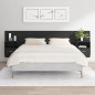 vidaXL Cabecero de cama con mesitas madera contrachapada negro